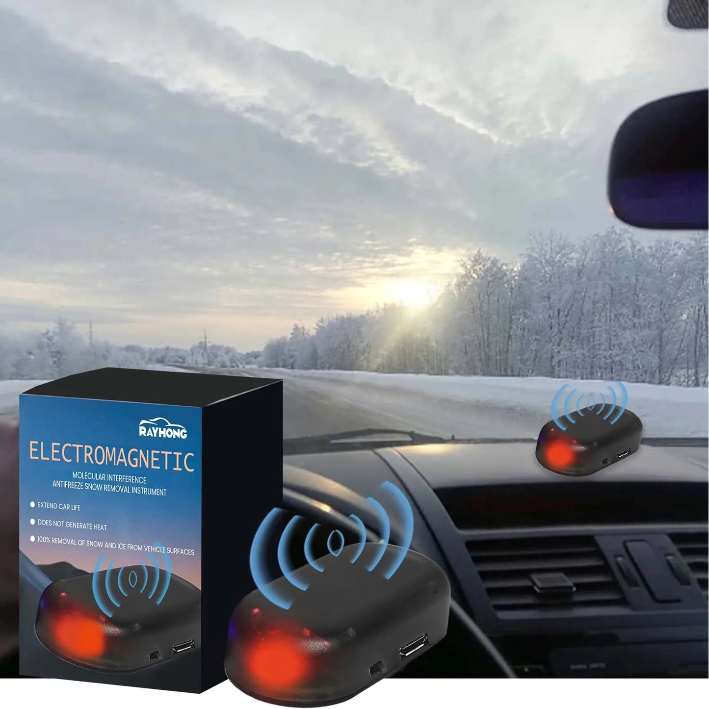 Solar-Powered Car Windshield Anti-Ice & Snow Defroster